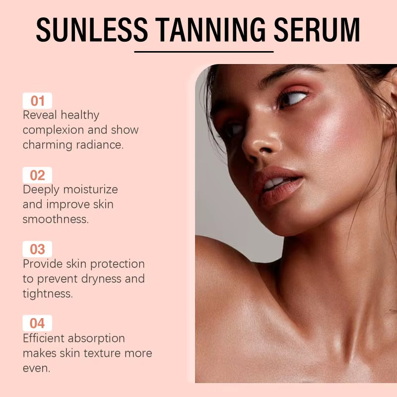 Self Tanning Drops Sunless Tanning Products Enhance Skin Melanin Liquid Bronzer Natural Tanner for Body Face Preventing Sunburn