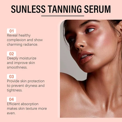 Self Tanning Drops Sunless Tanning Products Enhance Skin Melanin Liquid Bronzer Natural Tanner for Body Face Preventing Sunburn